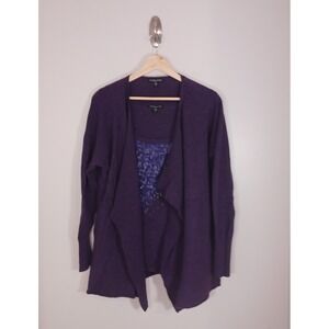 Eileen Fisher Merino Wool Lot Cardigan Embellished Tank Women's Size 1X